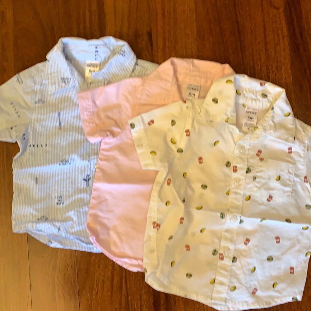 3 - Boys Button up collared shirts